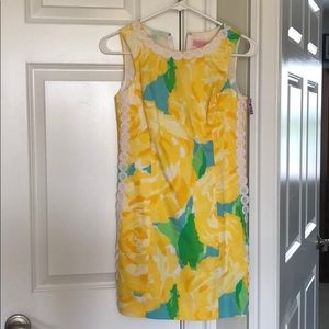Yellow Rose Print Lilly Pulitzer Shift Dress